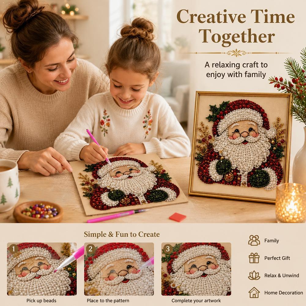 Resin Art Frame - Kerstmis Kerstman Parel Kunst DIY Kit