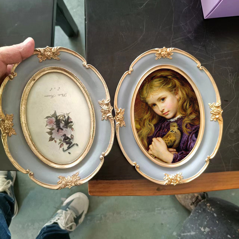 Resin Art Ideas - Europese stijl ovale vintage hars fotolijst