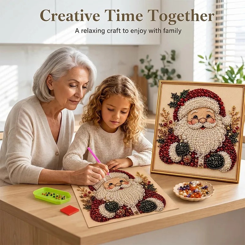 Resin Art Frame - Kerst Parel Diamant Schilderkunst Set Met