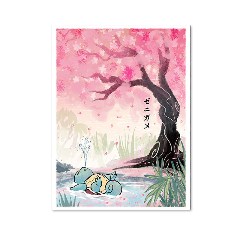Resin Art Anime - 1 stuk Pokémon Roze Sakura Poster
