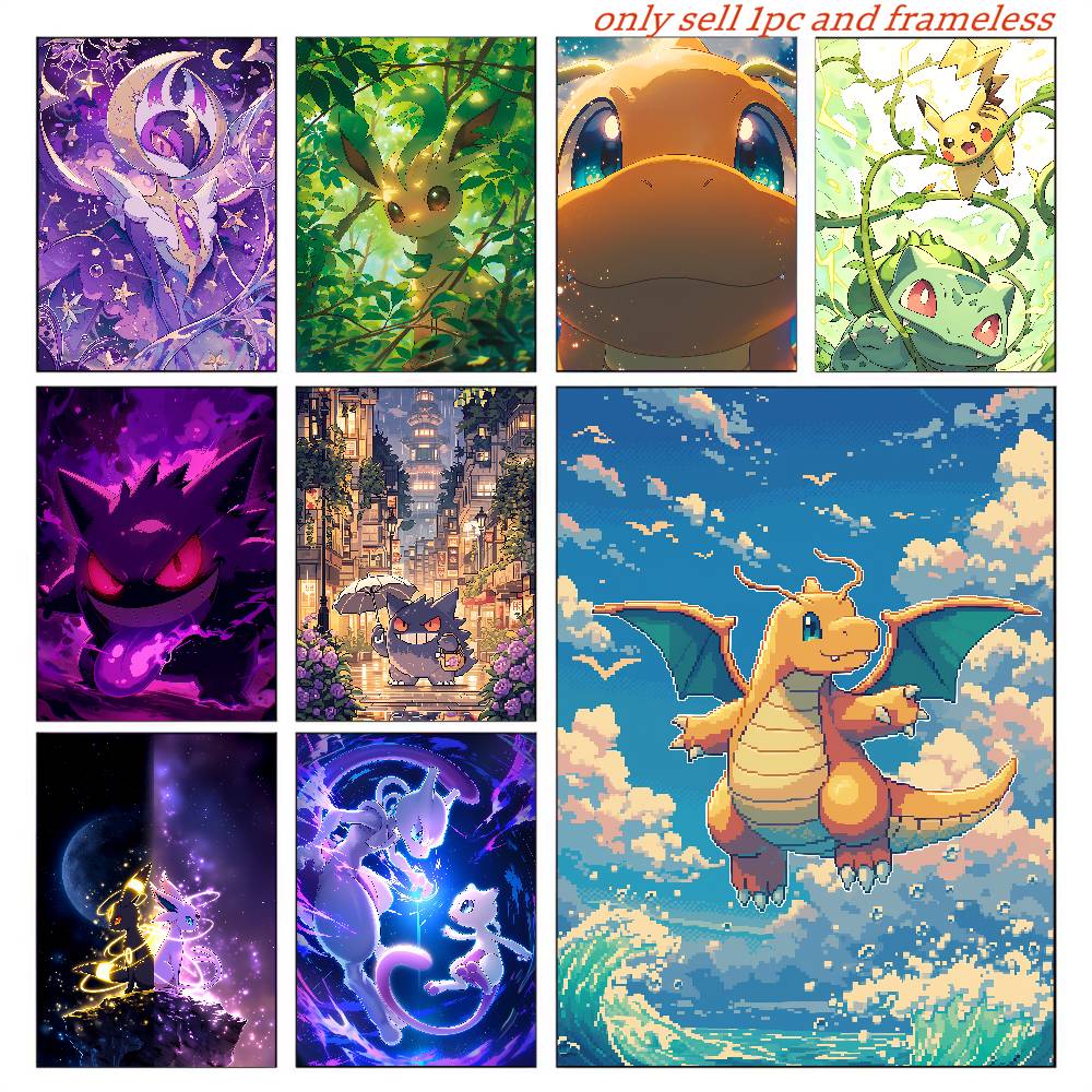 Resin Art Anime - Pokemon Pikachu Anime Wandposter HD Diamant
