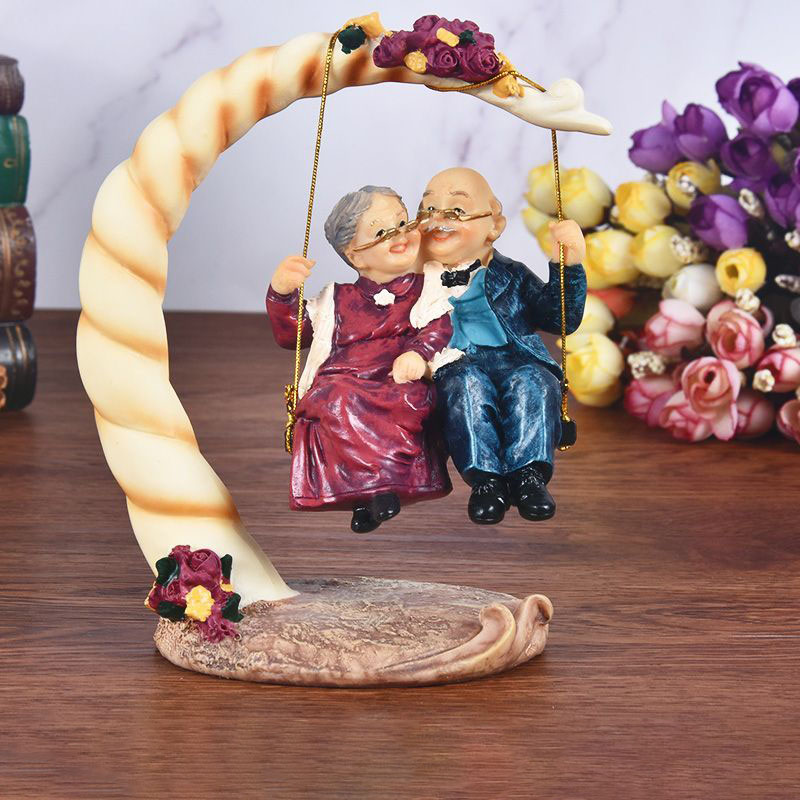 Resin Art For Anniversary Gift - Chinese Swing Oude Koppels Hars Beeldjes