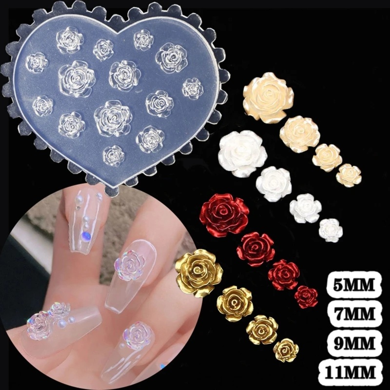 Resin Art Of Rose - 3D Rose Flower Nail Art Decoraties