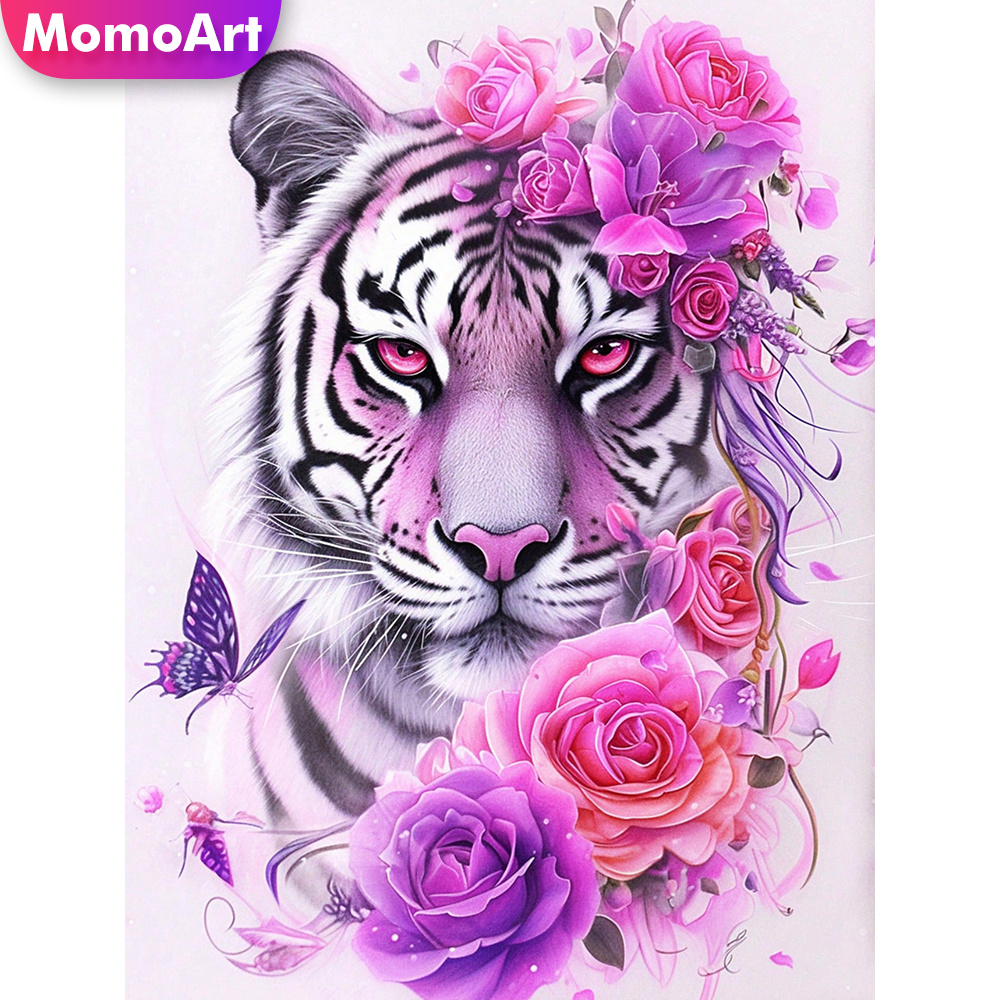 Resin Art Of Rose - Momoart Nieuwe Collectie Diamant Borduren Tijger