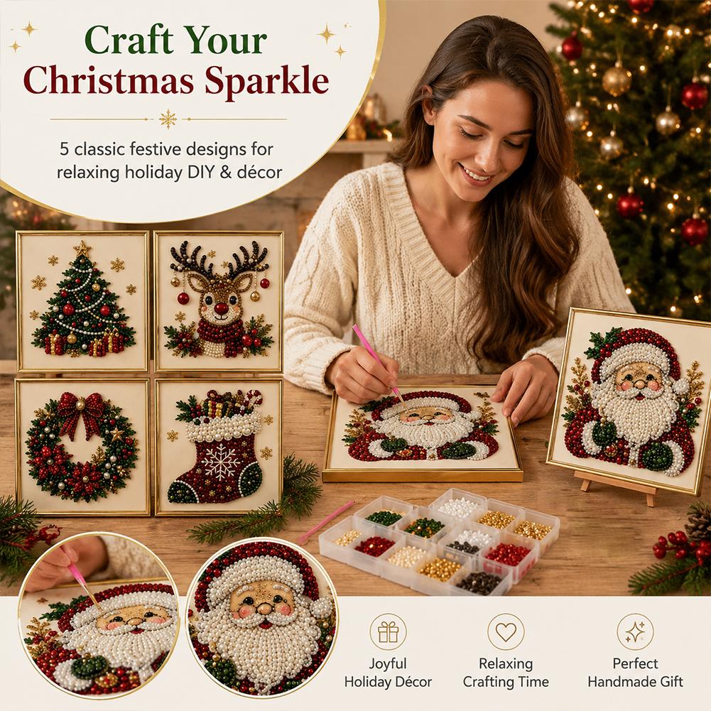 Kerstmis Kerstman Parel Kunst  - Resin Art Frame recensie en prijs