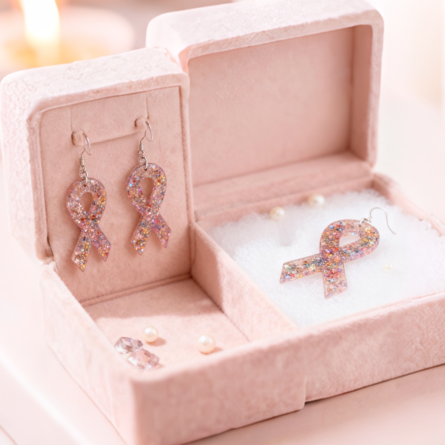 DIY hartvormige lint oorbellen - Resin Art Heart recensie en prijs