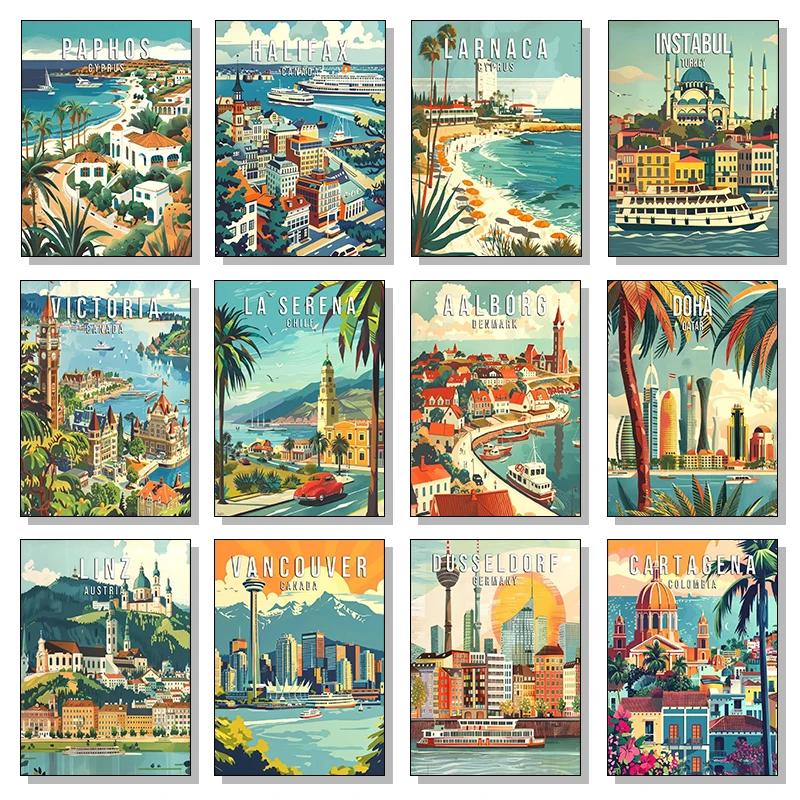 Beroemde kuststadlandschap Col - Resin Art New Zealand recensie en prijs