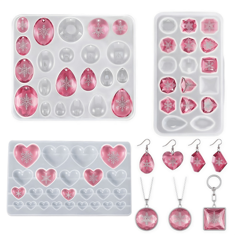 3-delige set edelsteen silicon - Resin Art Heart recensie en prijs