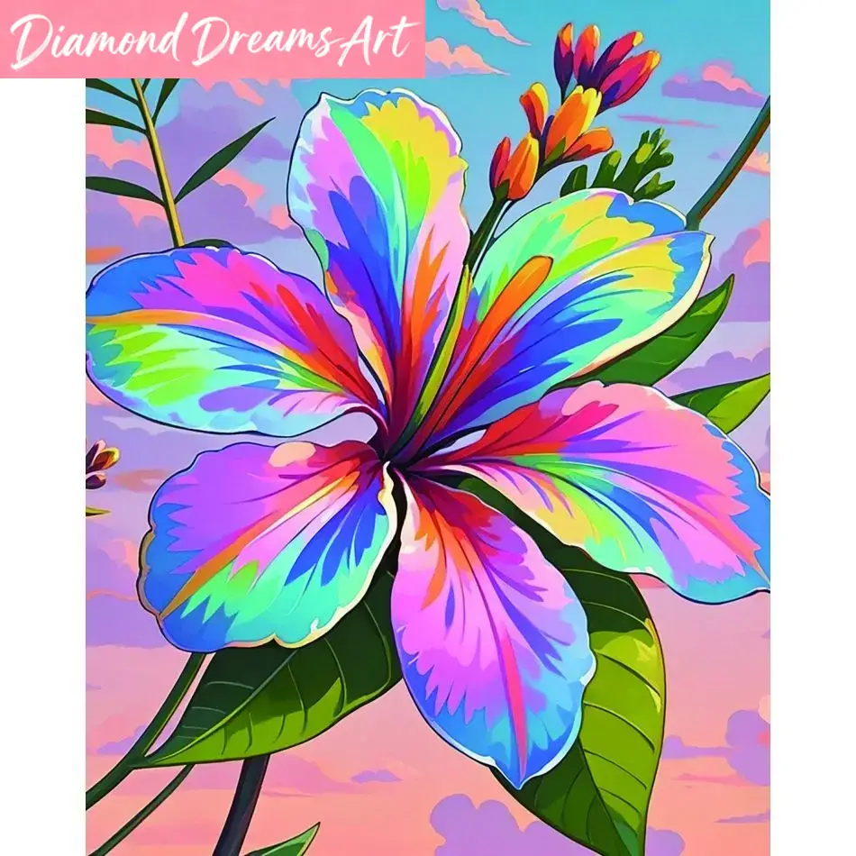 Frameloze, kleurrijke lelie 5d - Resin Art Ideas recensie en prijs